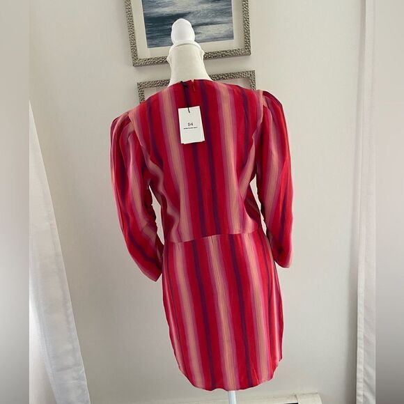 NWT Something Navy red goji bold striped dress size small - Picture 2 of 15